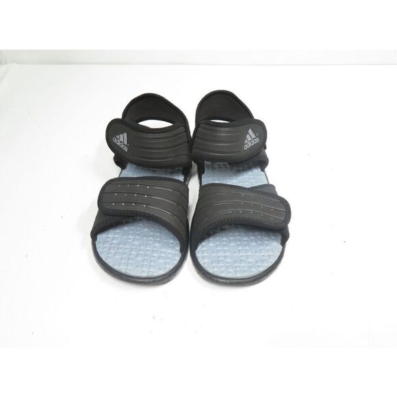 Adidas Adjustable Sport Water Sandals Boy Black Silver Size 5 - Picture 2 of 8